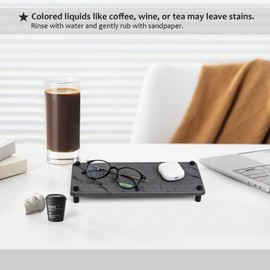 MASHDE Water Absorbing Stone Sink Tray, Instant Dry Diatomaceous Earth Sink Caddy, Fast-Drying Counter Tray for Kitchen and Bathroom（11×4.7in Gray）