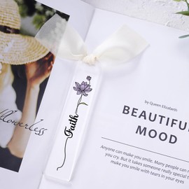 Dazoratix Transparent Acrylic Bookmark Blanks - 60 Pcs Bible Verse UV DTF Transfers Stickers Christian Clear Book Mark Flower Reading Page Markers for Women Kids Student DIY Projects Crafts Gift Tag