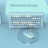 Wireless Keyboard and Mouse Retro Colorful Round Keycap 86 Keys