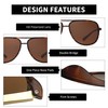 JM Retro Polarized Aviator Sunglasses Mirror Lightweight Eyeglasses for Men