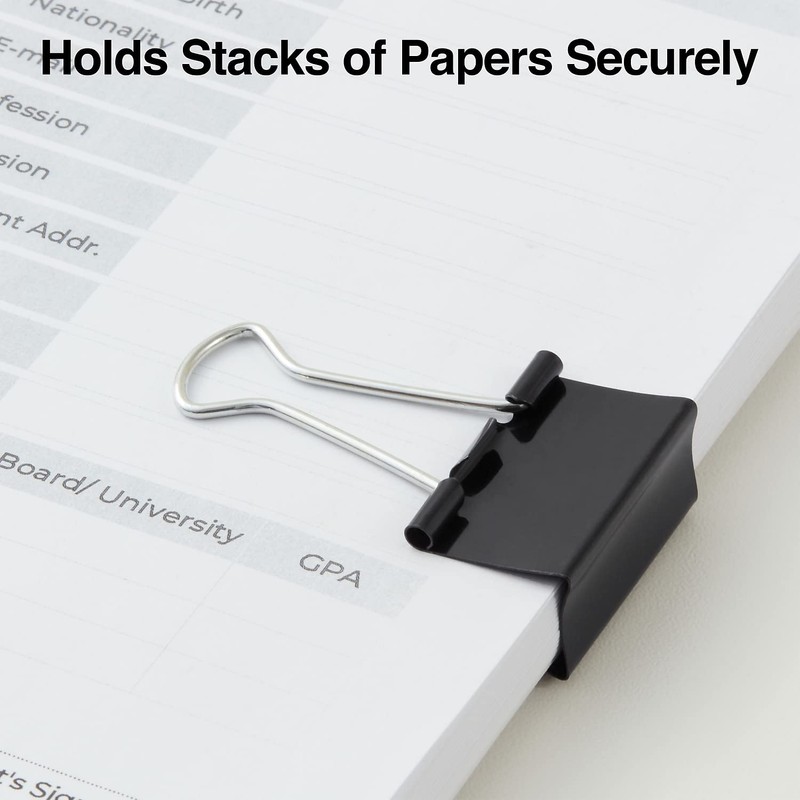 Staples Medium Binder Clips, 0.63" Capacity, Black, 144 Clips/Pack (ST32003)
