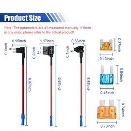 10PCS Fuse Tap Kit, 12V Mini Micro2 Standard Car ATR Blade Fuse Holder, Car Add-a-Circuit Fuse Tap Adapter with Blade Fuse, Add On Dual Circuit Adapter Connector for Cars Truck Boat (3 Types)
