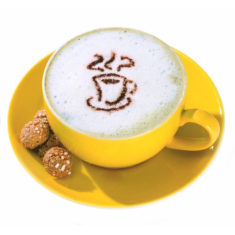 Cappuccino-Schablonen II in Dose: 6 Schablonen, PP, 9,5 cm