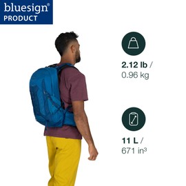 Osprey Talon 11L Men's Lightweight Hiking Backpack with Hipbelt, Black/Coal Grey