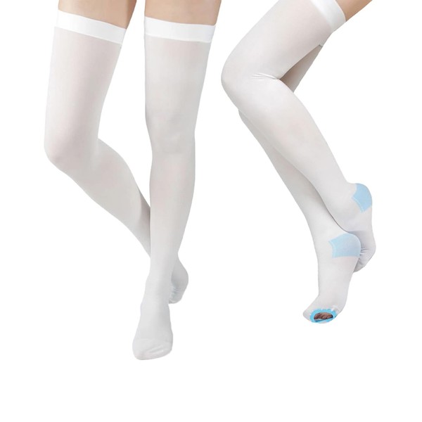 2 Pairs Anti Embolism Ted Trousers Compression Stockings, Thigh High