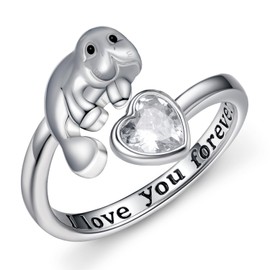 Manatee Gifts 925 Sterling Silver Manatee Ring Jewelry Gifts for Women