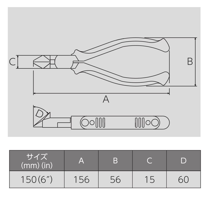 ビクター 斜ニッパ ハイグレード/150mm/電気工事・通信工事の細線・銅線の切断に最適/[322HG-150]