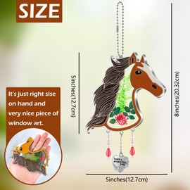 KY&BOSAM Horse Head Suncatcher I Said Prayer for You Mother’s Day Mom Gifts-Stained Glass Sun Catcher Hanging Wind Chime Ornament for Window Gift for Mother`s Day Birthday Christmas