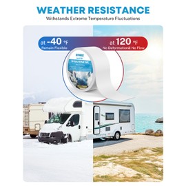 Kohree RV Sealant Tape, 2 Inch x 50 Foot RV Roof Tape White Waterproof Seal Tape UV & Weatherproof Sealant Roofing Tape for RV Repair, Window, Boat Sealing, Truck Stop Camper Roof Leaks