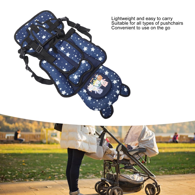 Toddler Car Seat Insert Bear Pattern Heighten Adjustable Fixing Straps