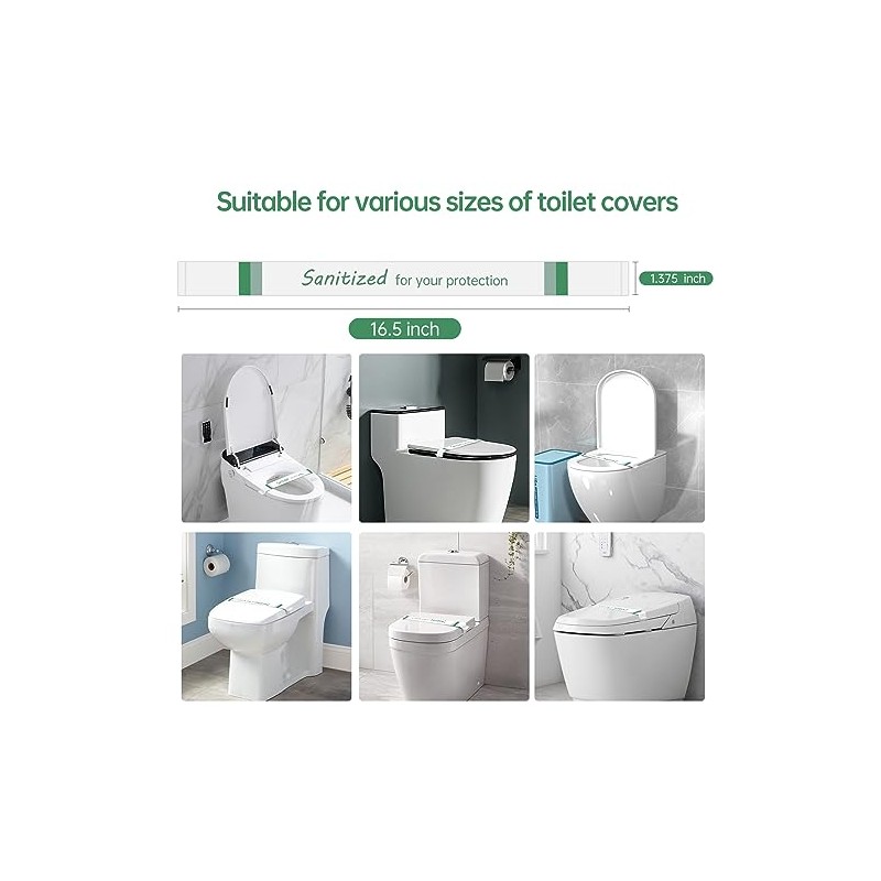 Germiwipe 500Pcs Sanitized Toilet Seat Band,Hotel Essentials, Printed Toilet Strips