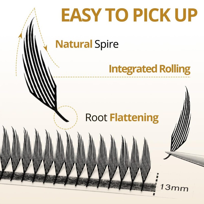 Lunamoon Ready-Made Fan Eyelashes, Ready-Made Fan Eyelashes, Volume Premade Fans