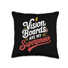 Manifestation Vision Board Goal Setting Dream Big Visualize Throw Pillow