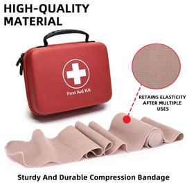 FRESINIDER Elastic Bandage Wrap 8 Pack(4 X 3 + 4 X 4 Wide Rolls) + 48 Clips | Stretch Compression Bandage Stretches up to 15ft | Ideal for Medical, Sports, Sprains, Calf, Ankle & Foot