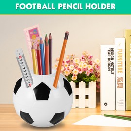 Vellivar Soccer Pen Holder, Football Gifts for Boys Girls Pencil Holder for Desk Decor Football Bedroom Accessories Pen Pot Stationery Supplies Football Gift Ideas