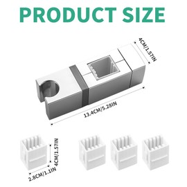 Shower Head Holder - No-Drill Shower Holder Bracket, 360° Adjustable Shower Rail Holder for Handheld Shower, Fits Multiple Sizes of Shower Rails & Lifting Rods (18x30, 22x22, 25x25, 30x15mm)