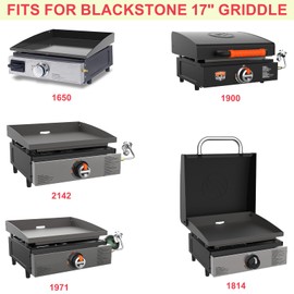 DcYourHome Griddle Warming Rack Compatible with 17" Blackstone Griddles, Portable and Adjustable Stainless Steel Rack for Blackstone Griddle Stand 17 Inch Accessories, One-Step Clip On Attachment