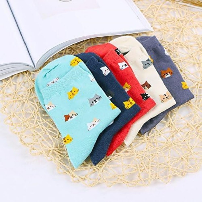 Chalier Womens Funny Socks Cozy Cute Printed Patterned Fun Sock