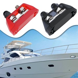 eMagTech 2pcs M10 Dual Stud Bus Bars 3/8" Power Distribution Block Dual Power Stud Busbar Terminal Junction with Screws for Car Marine Boat Red and Black