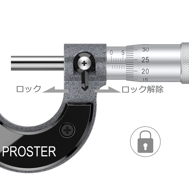 Proster Digital Micrometer 0-25mm 0.01mm External Micrometer Micro Gauge Thickness