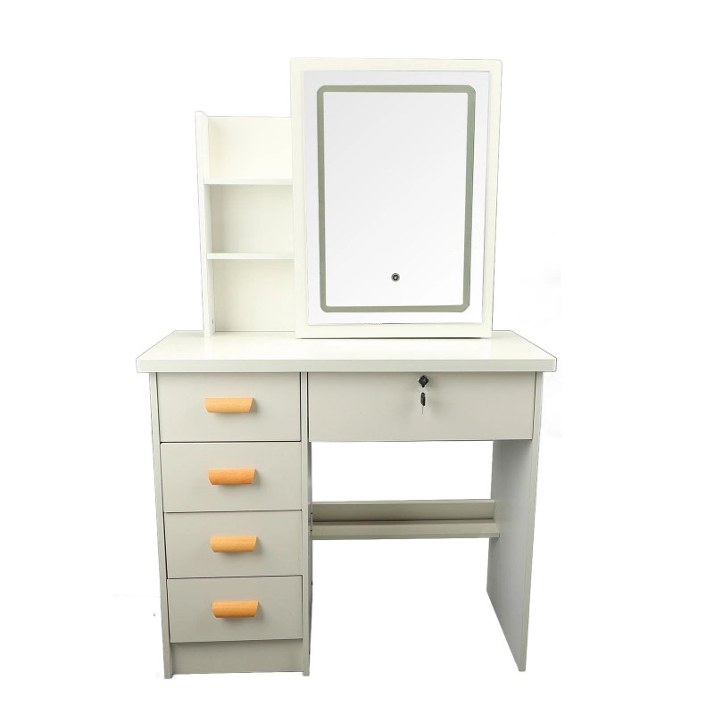 Dressing Table Vanity Table Elegant Lighted Mirror With Drawers Shelves