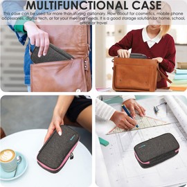 SharkByte Big Pencil Case for Students Girls Boys, Large Capacity Pencil Cases Bag, Recycled Fabric Pen Pouch Holder Stationery Organizer School College Office Organizer for Teens Girls Adults