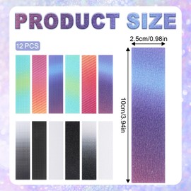 12 Pieces Anxiety Sensory Cute Stickers Anxiety Sensory Stickers Fidget Textured Calming Sensory Strips Anxiety Relief Items with Tactile Textured Surface Patterns for Relieve Adult & Teen Stress