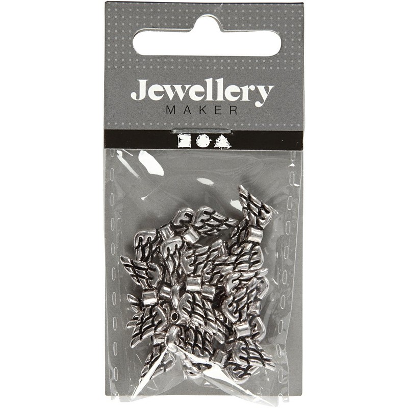 Wings, W: 20 mm, antique silver, AS, 16pcs