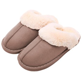 Bluelander Pantuflas Mujer y Hombre para Adultos, Calzado Cómodo y Cálido Ideal para Toda Temporada, Antideslizante, Uso Interno y Externo en Hogar, Tallas del 23 al 28.5 cm (Café Oscuro, 26.0 cm)