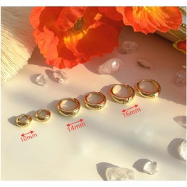 3 Pairs Gold Hoop Earrings Set,14K Gold Hypoallergenic Chunky Gold Hoop Earrings Trendy Small Thick for Women Girls Trendy Jewelry Gifts