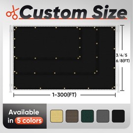 Cisvio 5'X117' Customized Fence Privacy Screen with 90% Blockage Cover Cloth for Pool Yard Patio Black