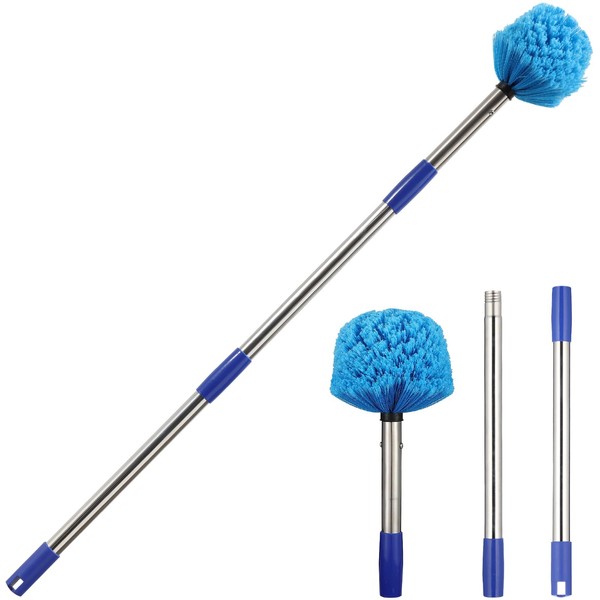 Cobweb Duster with Extension Pole, 10FT Stainless Steel Pole with