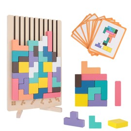 3 In1 Colorful Wooden Stacking Puzzle Toy - Building Toys Tumble, 3D Maths Games, Adults and Kids Games, Awareness Hand Eye Jigsaw Puzzle, Educational Jigsaw Board, Classic Russian Numberblocks