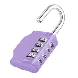 ZHEGE 4-Digit Combination Lock, Padlock with Combination Code for Gym, Locker, Weatherproof for Door, Garden Fences, Garages (Pack of 1, Purple)
