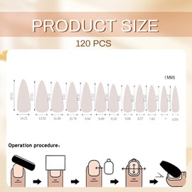 GlamRays Pack of 120 Stiletto Press On Nails Long Full Cover Matte Black False Nails Acrylic Pure Colour False Nails for Women and Girls DIY Manicure