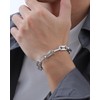 VNOX Cool Silver Bracelet for Men - Solid Chunky Special