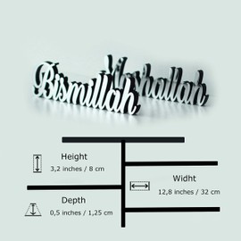 iwa concept Bismillah-Mashallah Silver | Home Decor or Islamic Decor for Table or Shelves | Home Decorations for Ramadan Gifts | Eid Decorations | Islamic Ramadan Gift | Islamic Table Decor