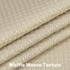 GAOMON Kitchen Curtains 2 Pieces Taupe Waterproof Rod Pocket Waffle