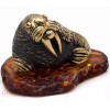Solid Brass Amber Walrus Figurine IronWork
