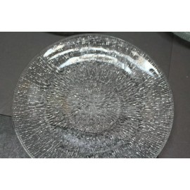 Indiana Glass 4 Vtg Mid-Century  INDIANA GLASS Crystal Ice Icicle   Bark 11" Plates or Platter