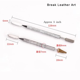 Break Leather Art Leather Edge Dye Pen, Leather Edge Roller Pen Applicator,Printing Tool, Edge Processing Roller Pen, for Leather Craft DIY Work (Round and Tapered Head) (Tapered Head)