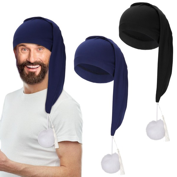 Regilt 2 Pcs Night Sleeping Cap Men Adjustable Drawstring Sleep