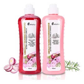 Kaisasa cebolla romero shampoo y juego de acondicionador cabello acondicionador eficaz contra la caída del cabello ingredientes orgánicos saludables p