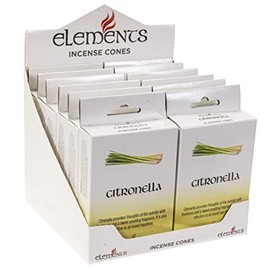 Pacific Giftware Citronella Fragrance Backflow Elements Incense Cones Box Set - Pack of 12-180 Total
