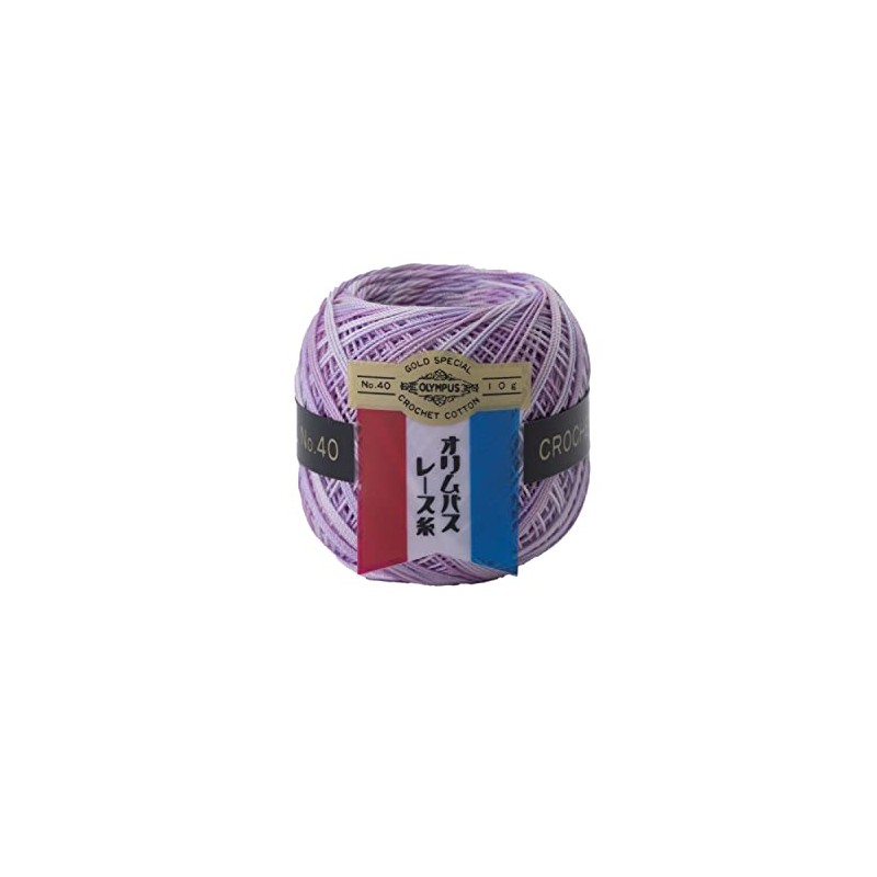 Olympus #40 Col.M11 Mixed Lace Yarn, Gold Pass Thread, Pink,