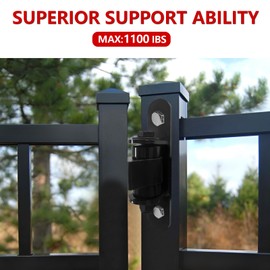 2 Pack Heavy Duty Adjustable Gate Hinges Featuring Dual Sealed Bearings Weld on Plates Included, Ideal for Large Iron or Steel Vehicular and Pedestrian Gates