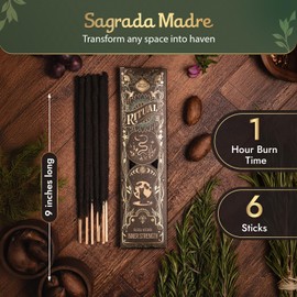 Ritual - Inner Strength Incense Sticks, Reflect, & Empower Your Inner Light, 6 Sticks, 9 Inches Each, Natural Incense with Aromatic Concentrated Oil, Charcoal, Natural Binder - 1 Hour Burn Time