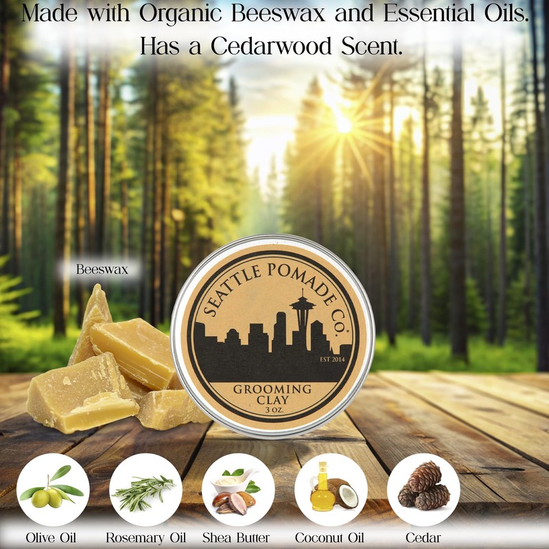 Seattle Pomade Co. Grooming Clay for Hair - USDA Certified,