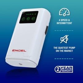ENGEL Ultra Quiet Lithium-Ion USB Rechargeable Live Bait Aerator Pump & Bubbler with Universal Clip fits Most Bait Buckets (Tan)