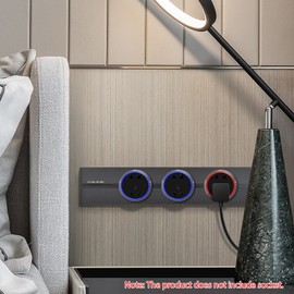 Removable Electrical Outlet Track System 8000W High Power Track System Movable Wall Outlet Extender Wire-free Power Strip Sliding Rail Cables Management Compartment for Home Improvement Projects